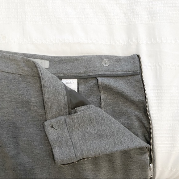 COS GREY DOUBLE ENDED SIDE ZIPPER PENCIL SKIRT - 8 - Picture 7 of 10